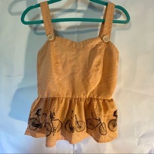 ModCloth Gingham Animal Bike Top size Medium